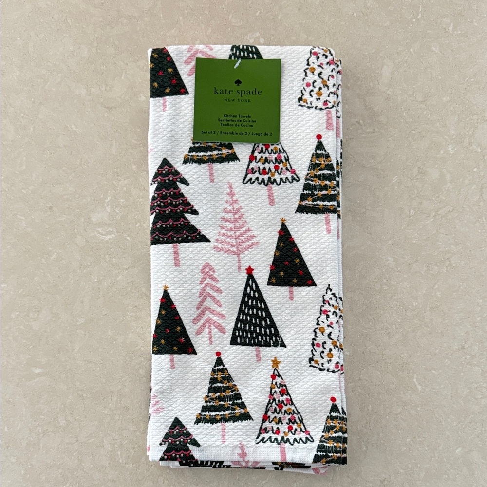Kate Spade Festive Tree Pattern Towels